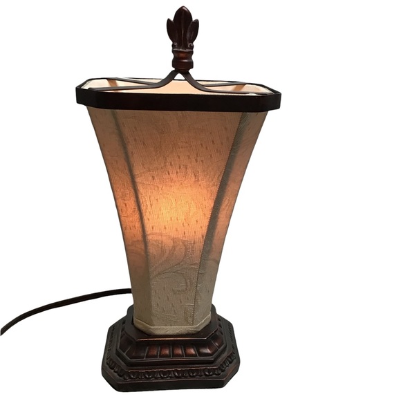 10” High Antique Low Light Nightlight Fabric & Metal (Bulb Included) - Picture 2 of 14